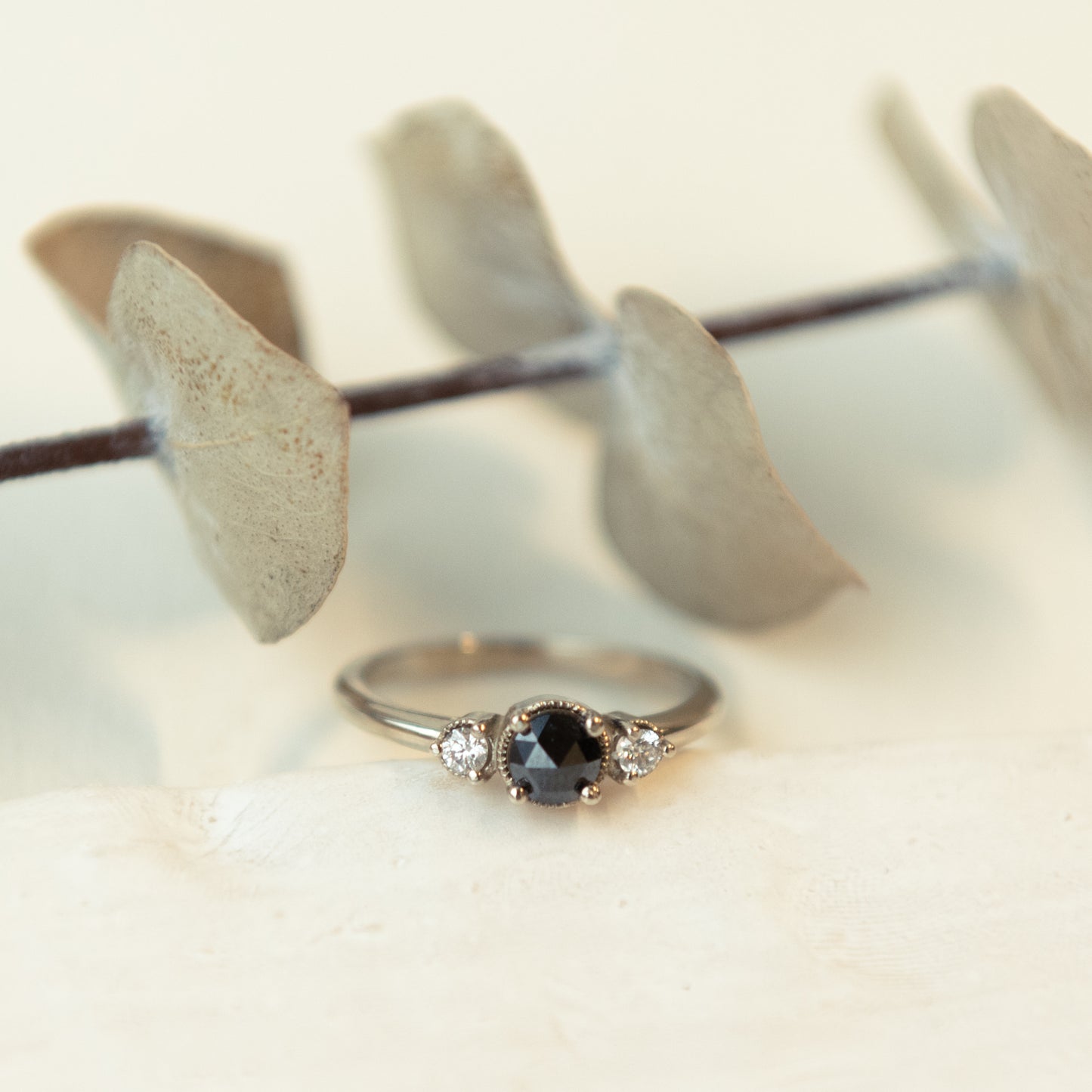 Andrea Mueller, White gold and Black Diamond Ring