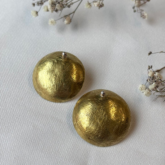 Galili Ellis, Brass Convex Circle Earrings