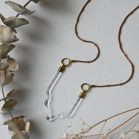 Silvia Taylor, Glass Necklace with Brass Chain