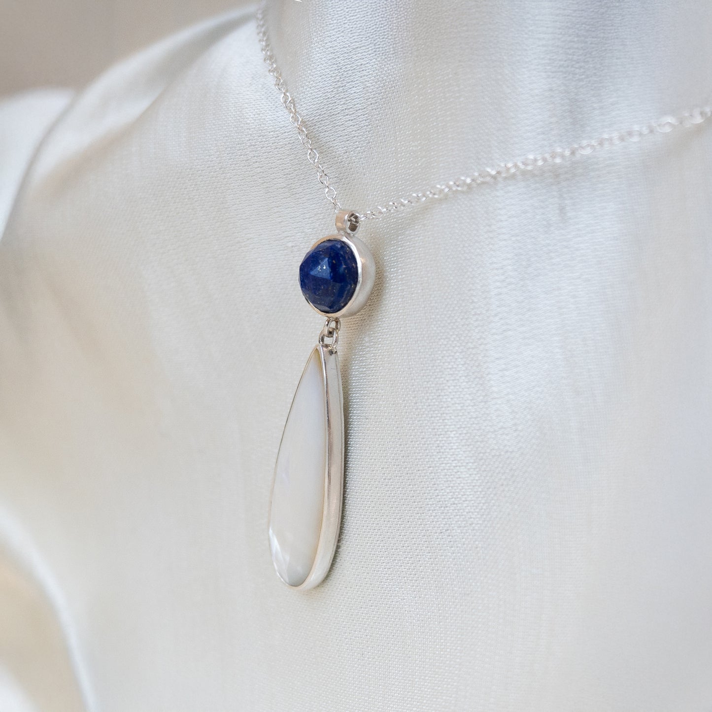 Andrea Mueller, Lapis Lazuli and Mother of Pearl Necklace