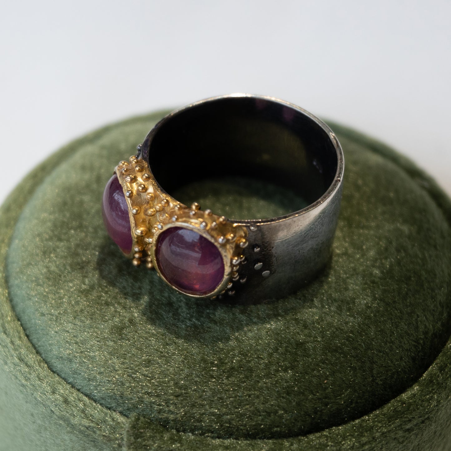 Out Designs, Double Fire Star Ruby Ring