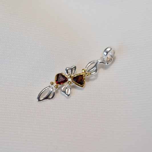 Out Designs, Garnet Bow Pendant