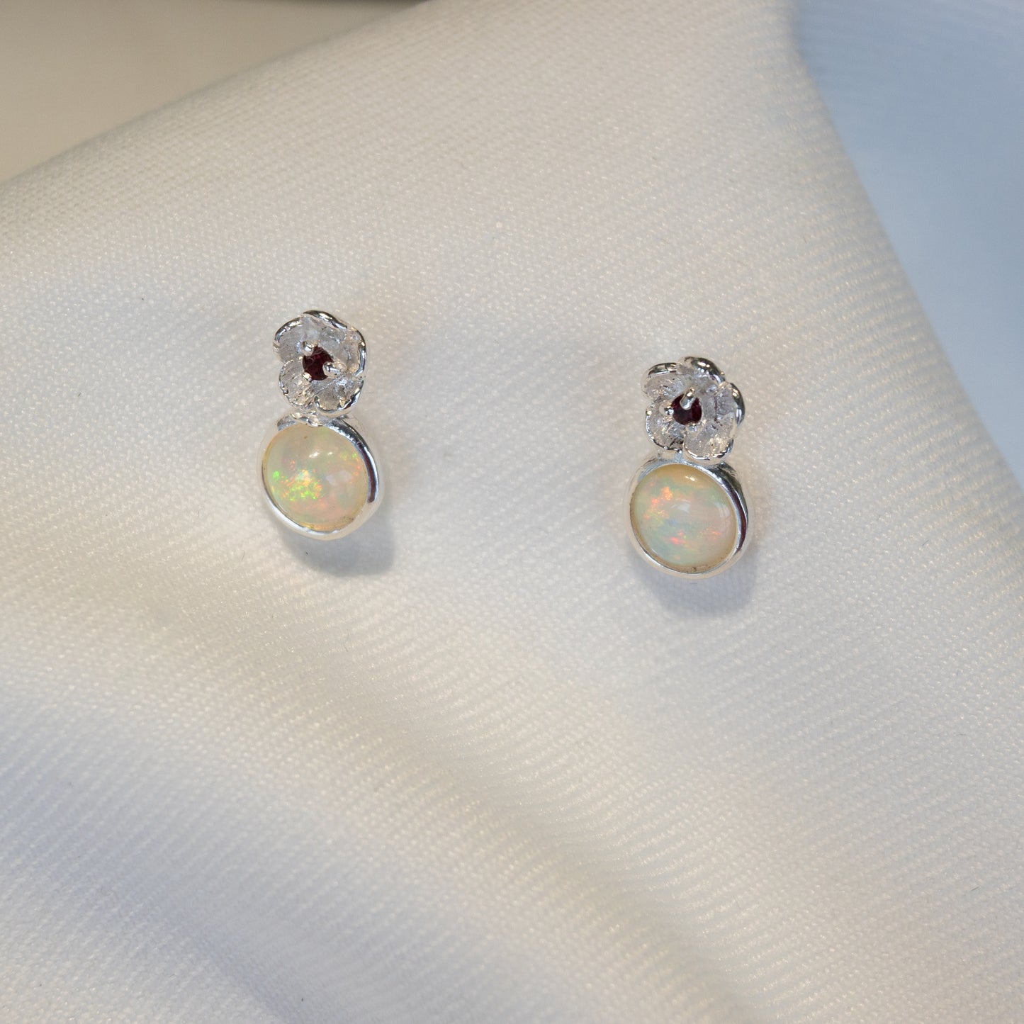 Out Designs, Opal Flower Earrings