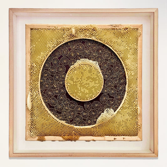 Ava Roth, Gold Flowers, Embroidered