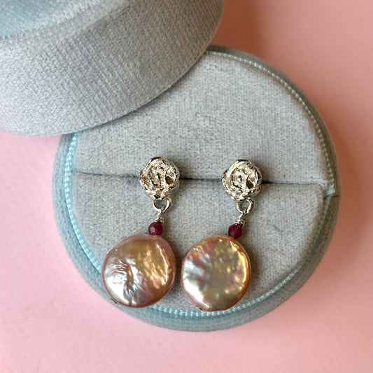 Kathryn Rebecca, Peony Pearl Earrings