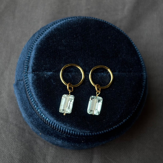 Brenda Wong, Gold Circle Stud Gemstone Earrings