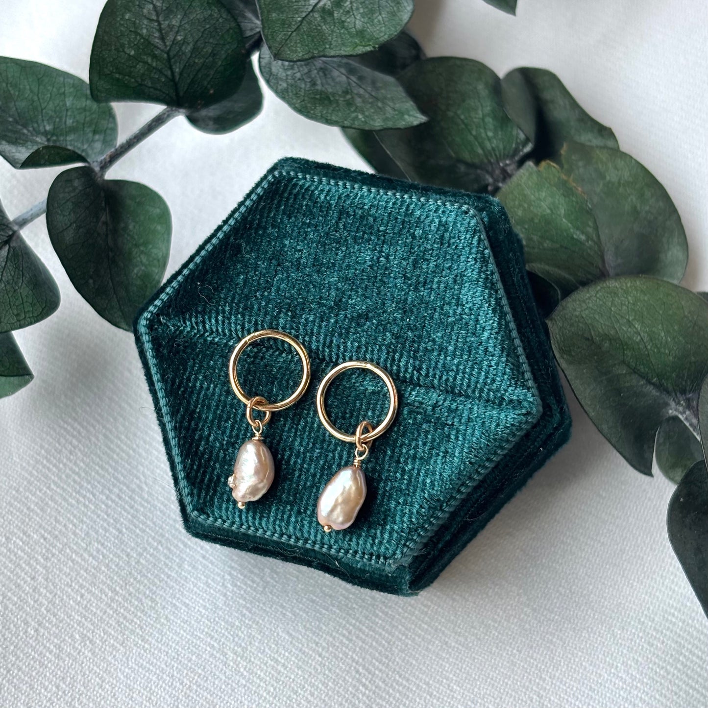 Brenda Wong, Gold Coffee Keishi Pearl Earrings