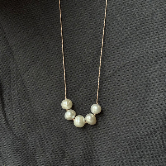 Kathryn Rebecca, Pearls on Silk Cord Necklace