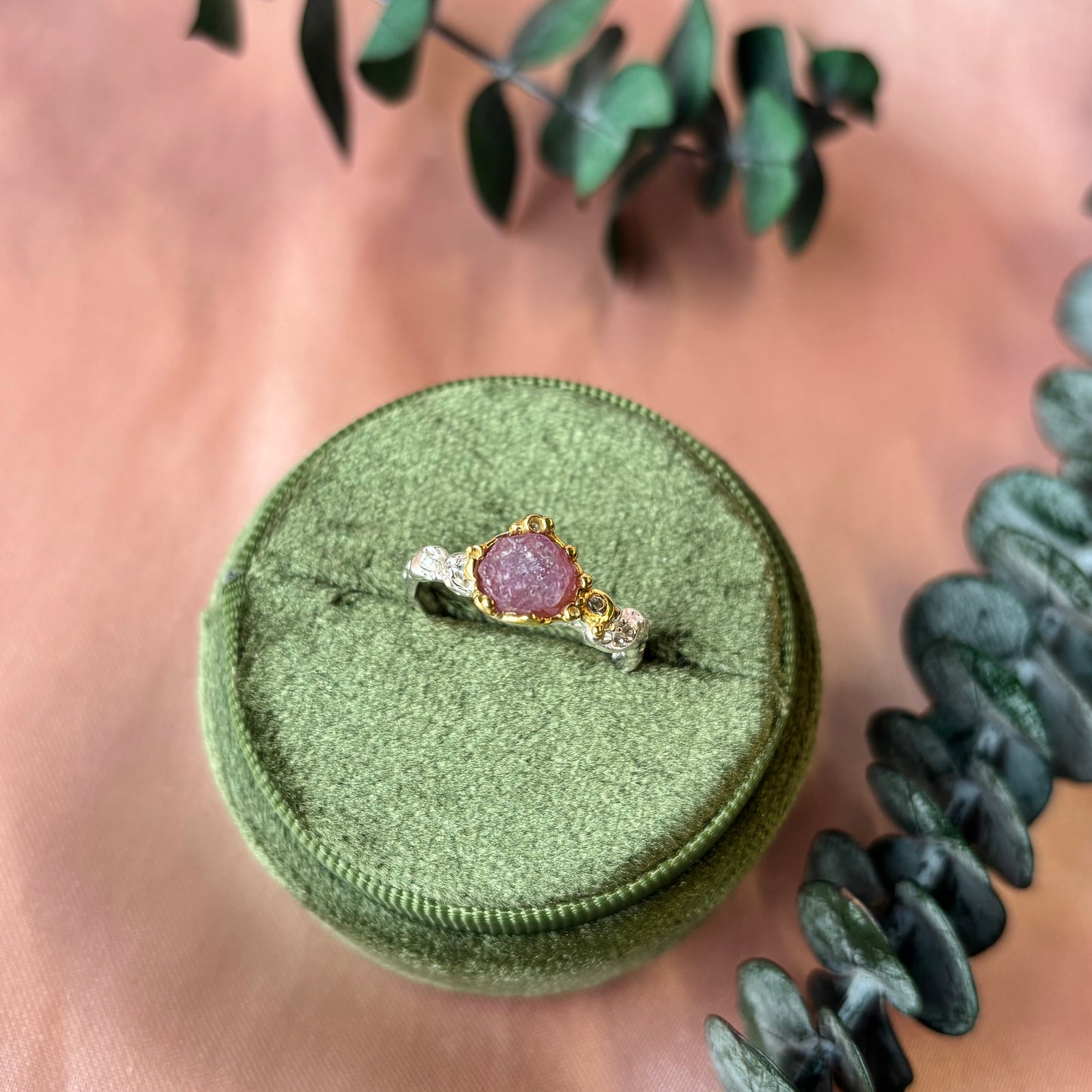 Out Designs, Pink Sapphire and Topaz Ring