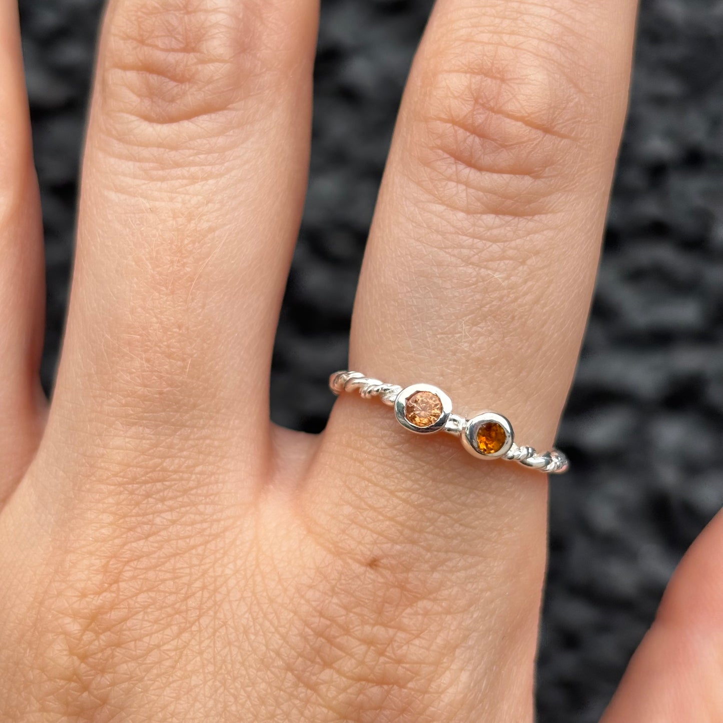 Out Designs, Orange Sapphire Twist Ring