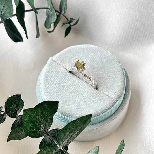 Out Designs, Tall Green Sapphire Ring