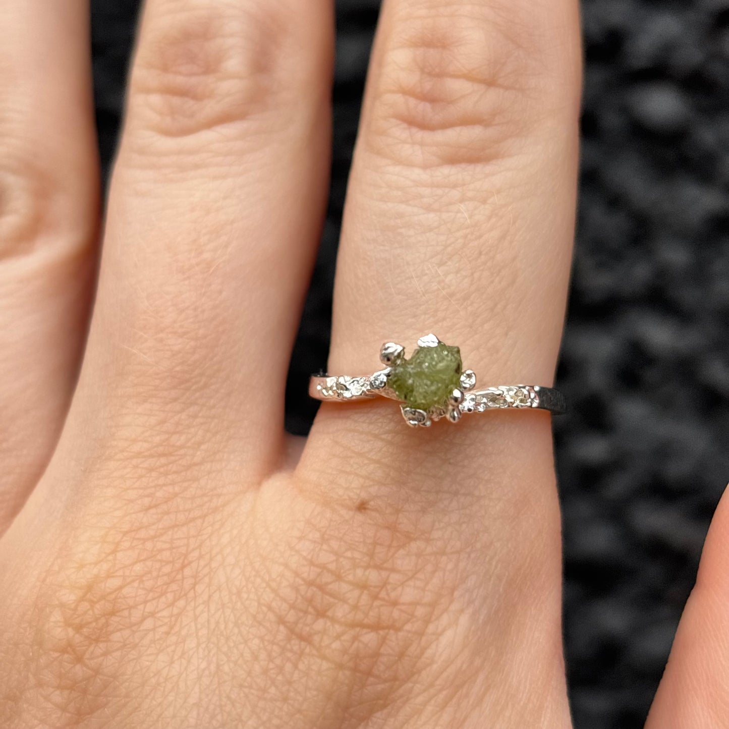 Out Designs, Tall Green Sapphire Ring