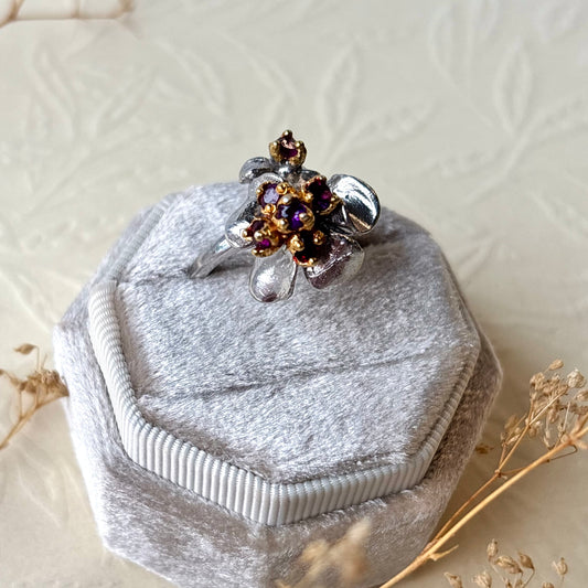 Out Designs, Garnet Flowers Ring