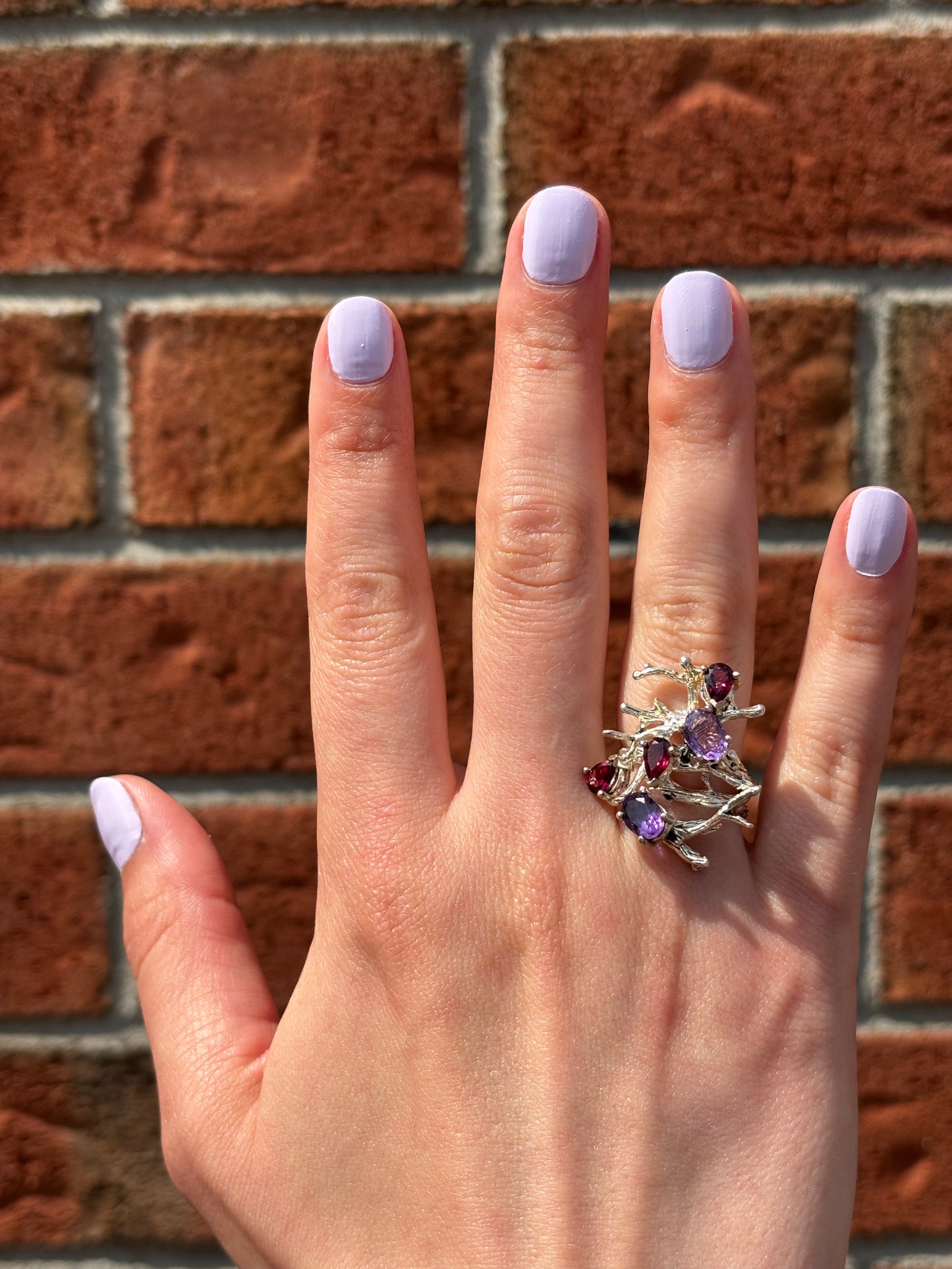 Out Designs, Gemstones Entangled in Coral Ring