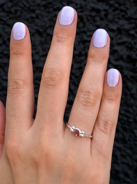 Out Designs, Pink Sapphire Silver Ball Ring