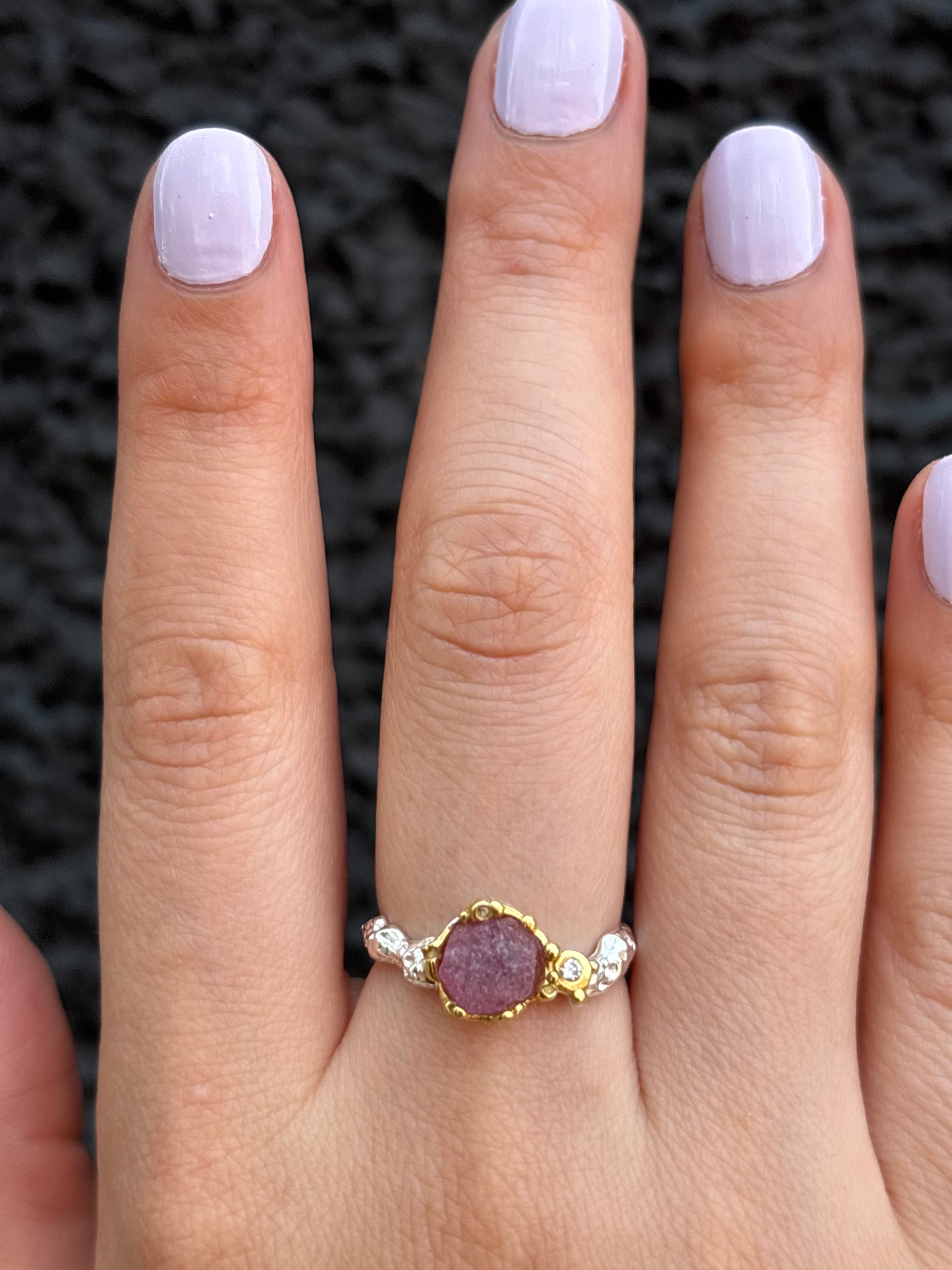 Out Designs, Pink Sapphire and Topaz Ring