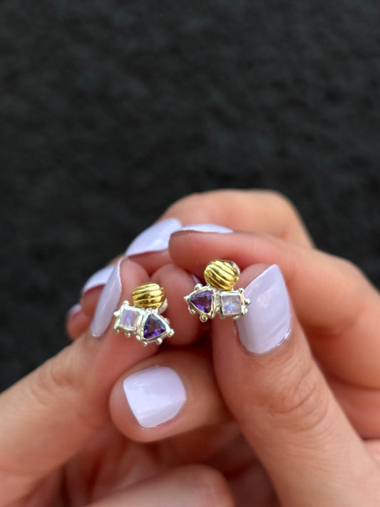 Out Designs, Amethyst Post Earrings