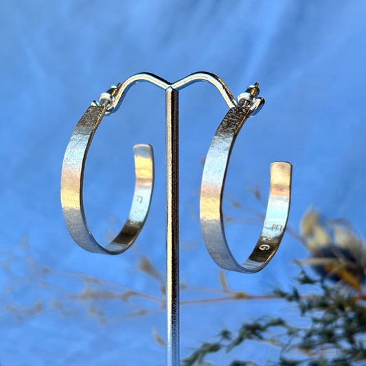 Galili Ellis, Brushed Sterling Silver Medium Hoops