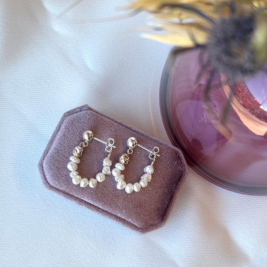 Hailey Jane, Petite Pearl U Hoops