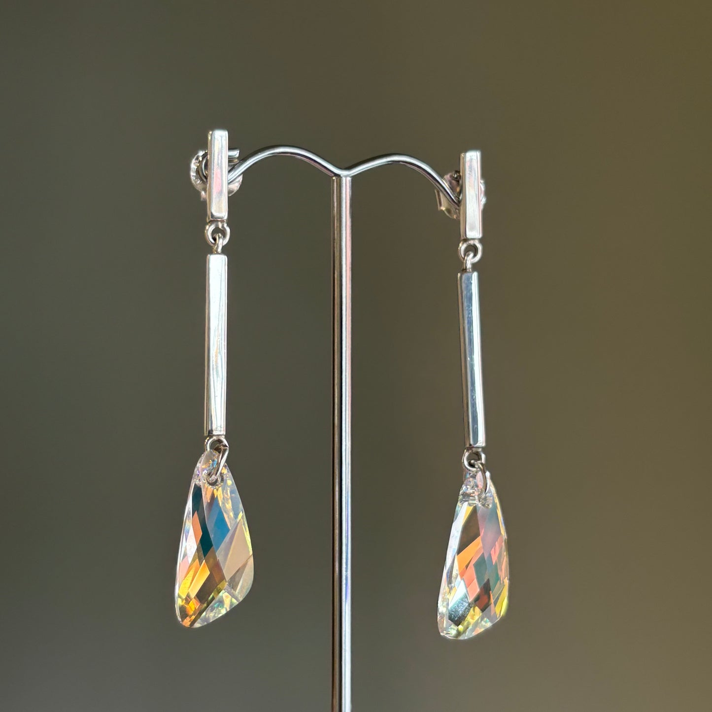 Alexandra Temple, Rectangular Swarovski Wings Earrings