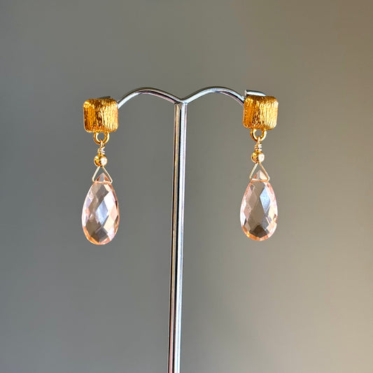 Kathryn Rebecca, Blush Quartz Drop Earrings