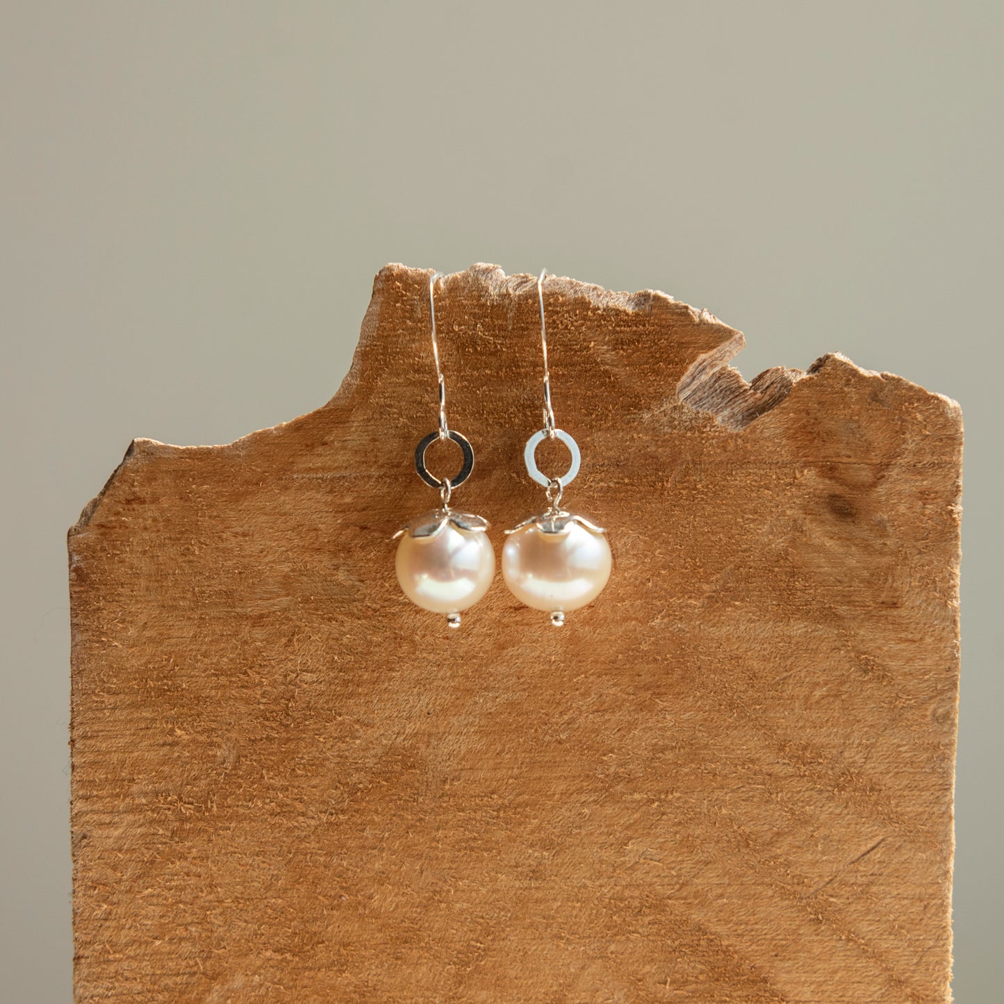 Brenda Wong, Round Pearl Hook Earrings