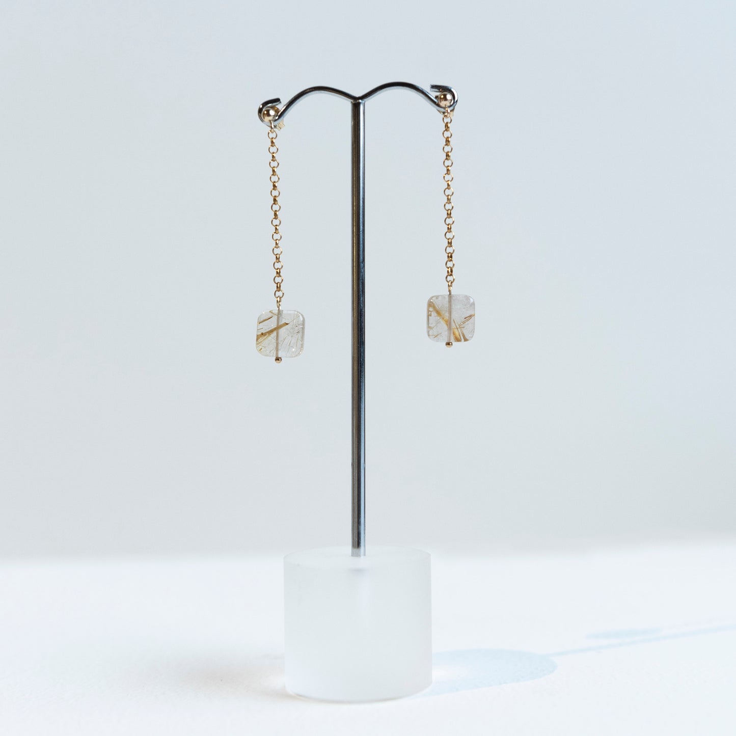 Brenda Wong, Polished Rutilated Quartz Earrings
