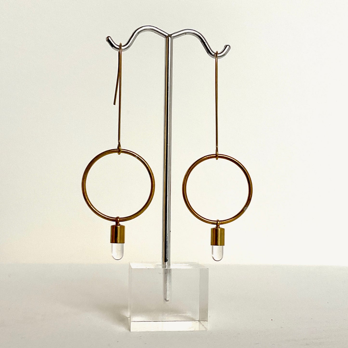 Silvia Taylor, Brass Hoops with Glass Bead Detail
