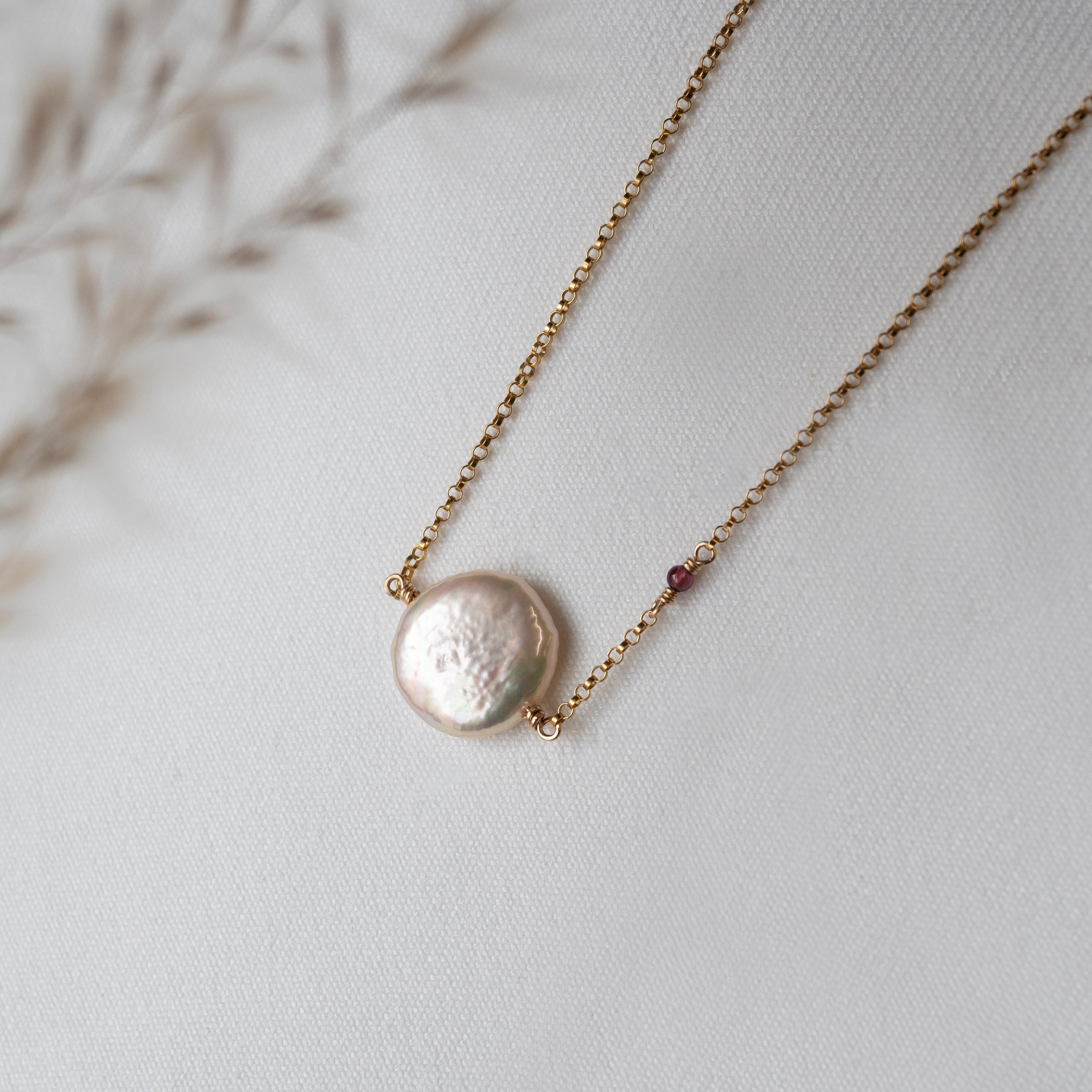 Kathryn Rebecca, Gold Coin Pearl Necklace