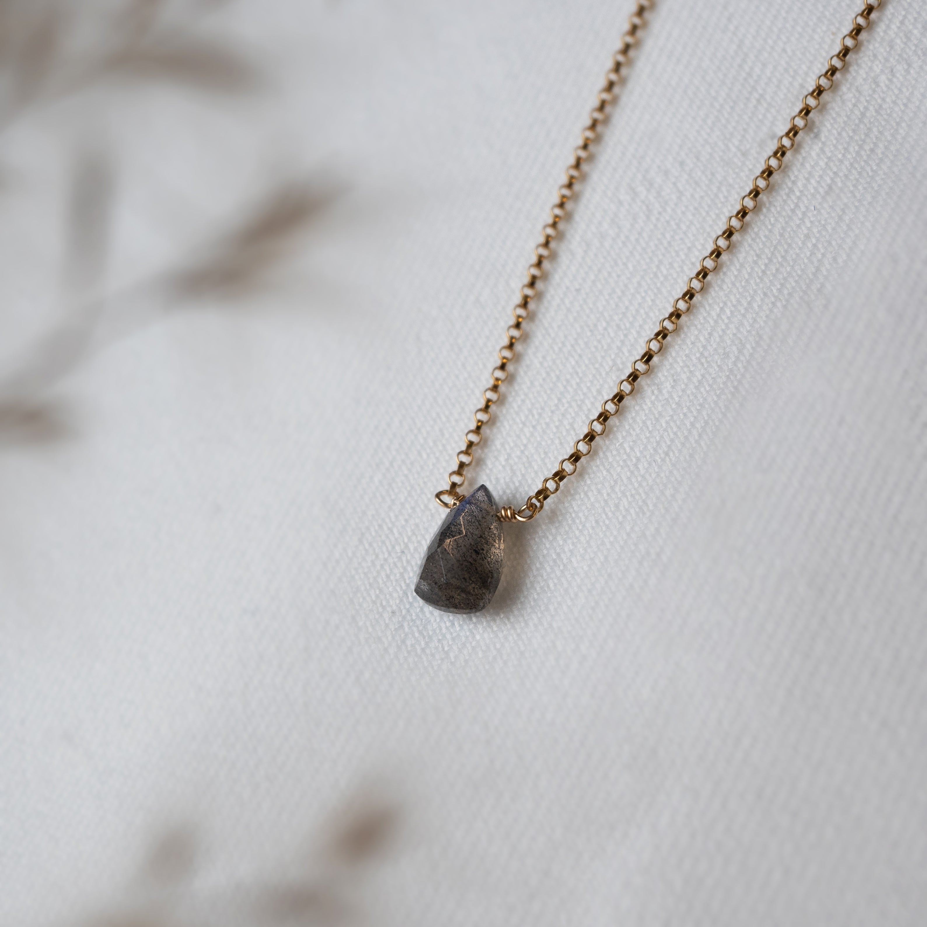 Kathryn Rebecca, Faceted Labradorite Gold Necklace-2