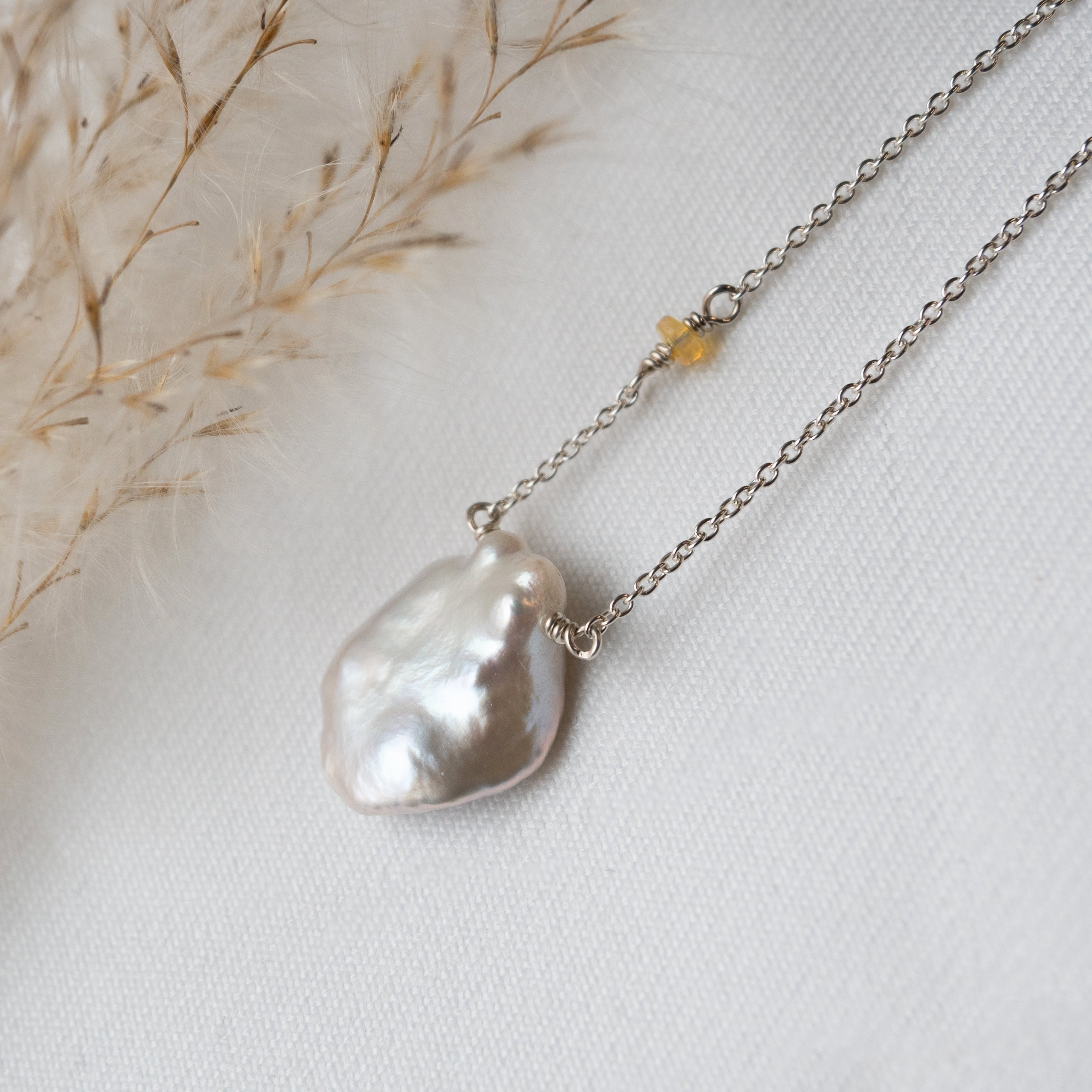 Kathryn Rebecca, Keshi Pearl and Opal Necklace-1