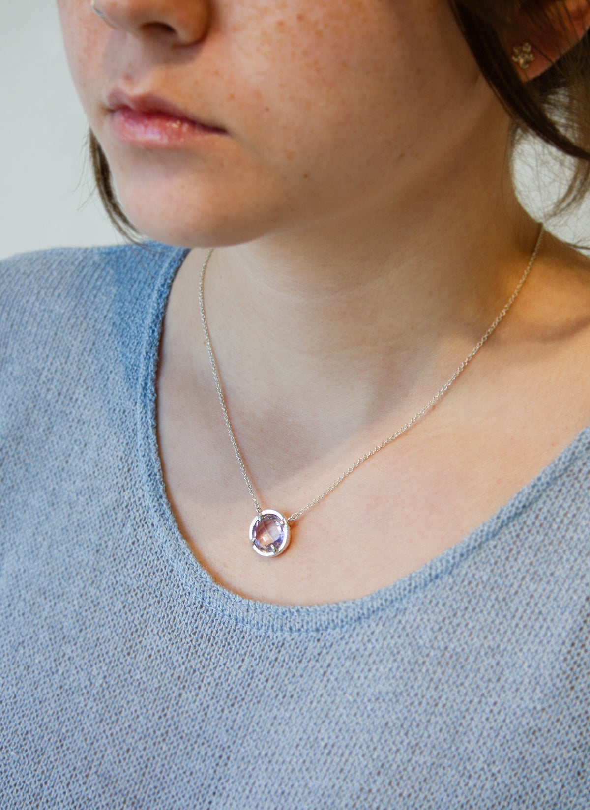 Kathryn Rebecca, Amethyst Aster Coin Necklace-2