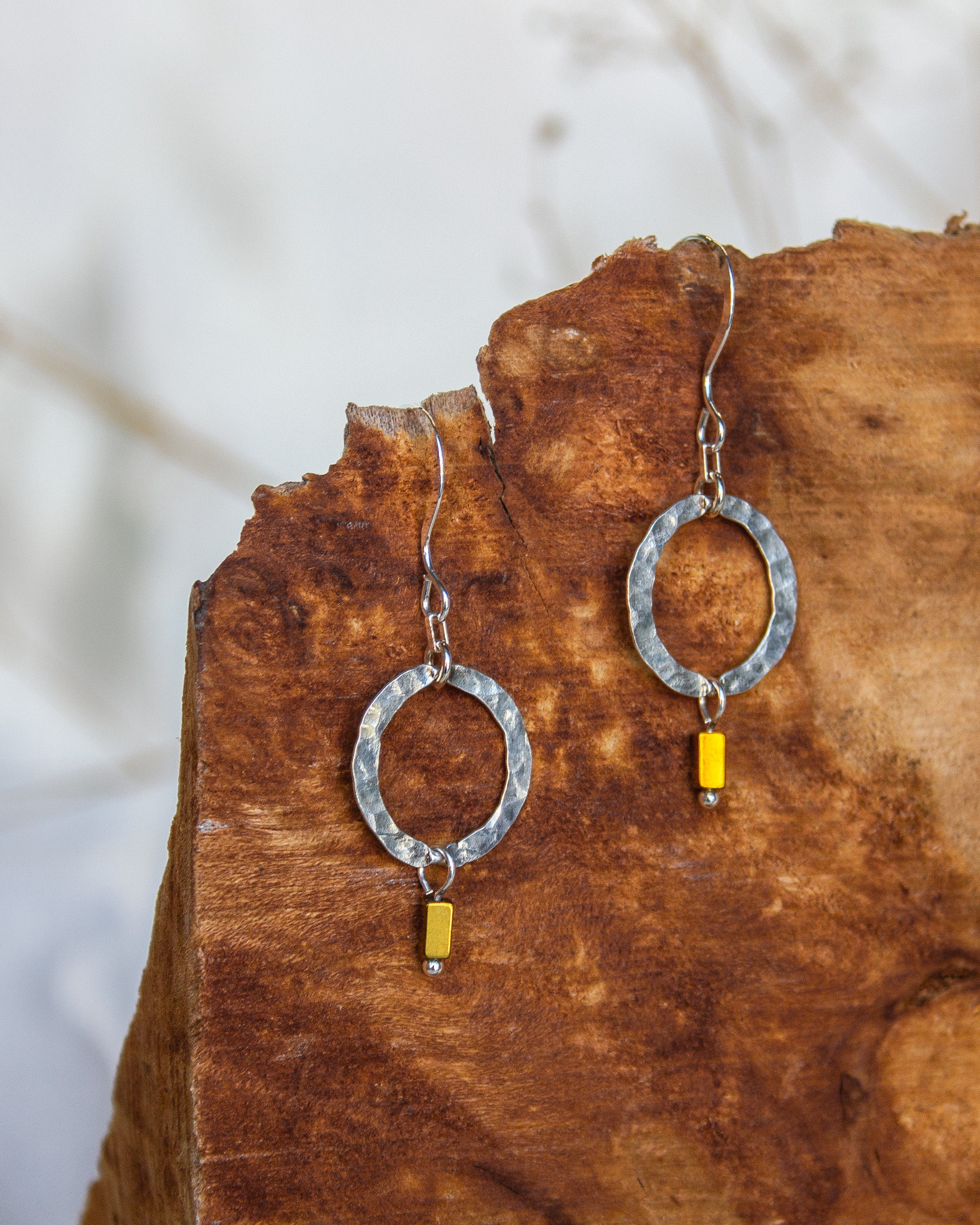 Brenda Wong, Hammered Circle Earrings-3
