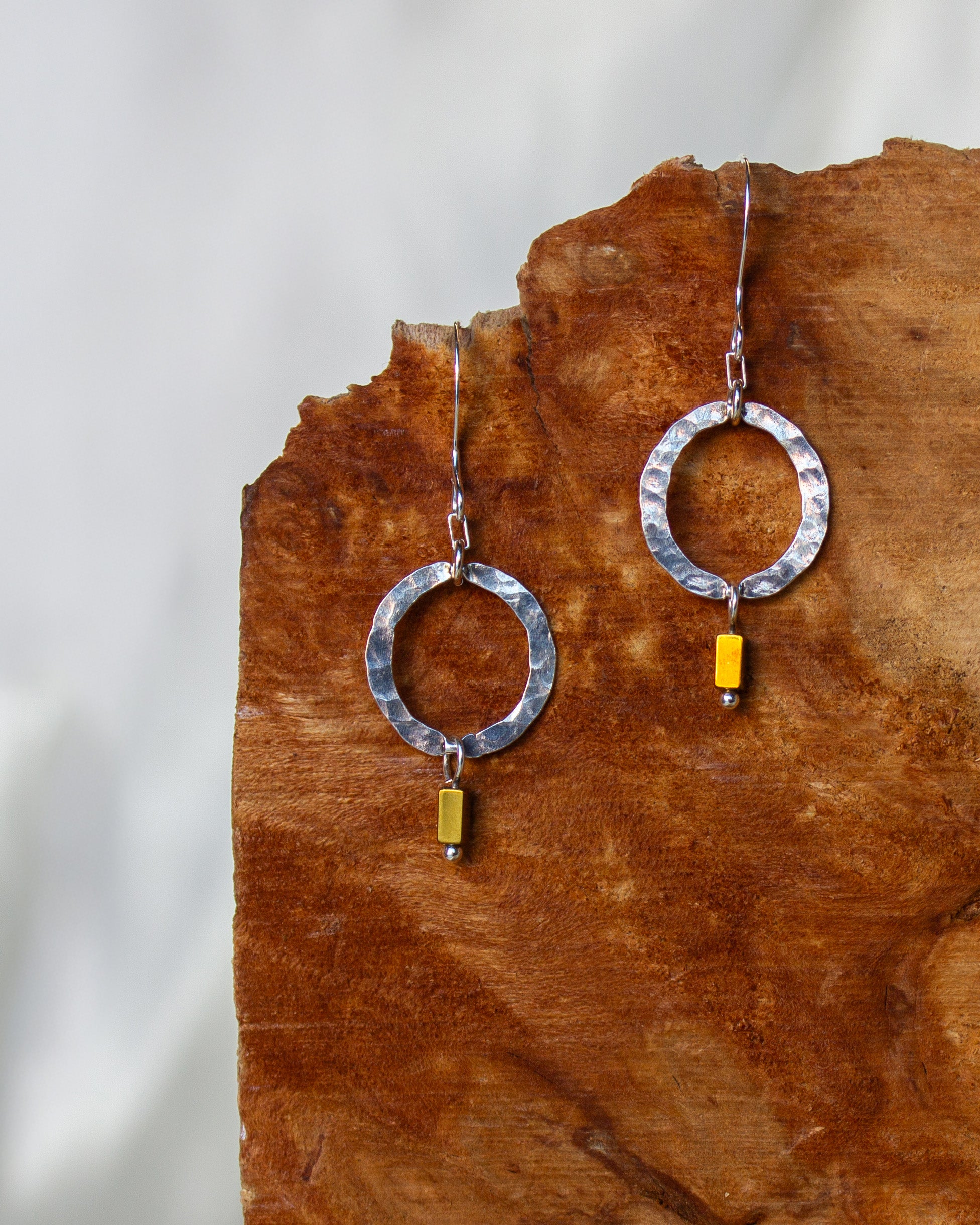 Brenda Wong, Hammered Circle Earrings-1