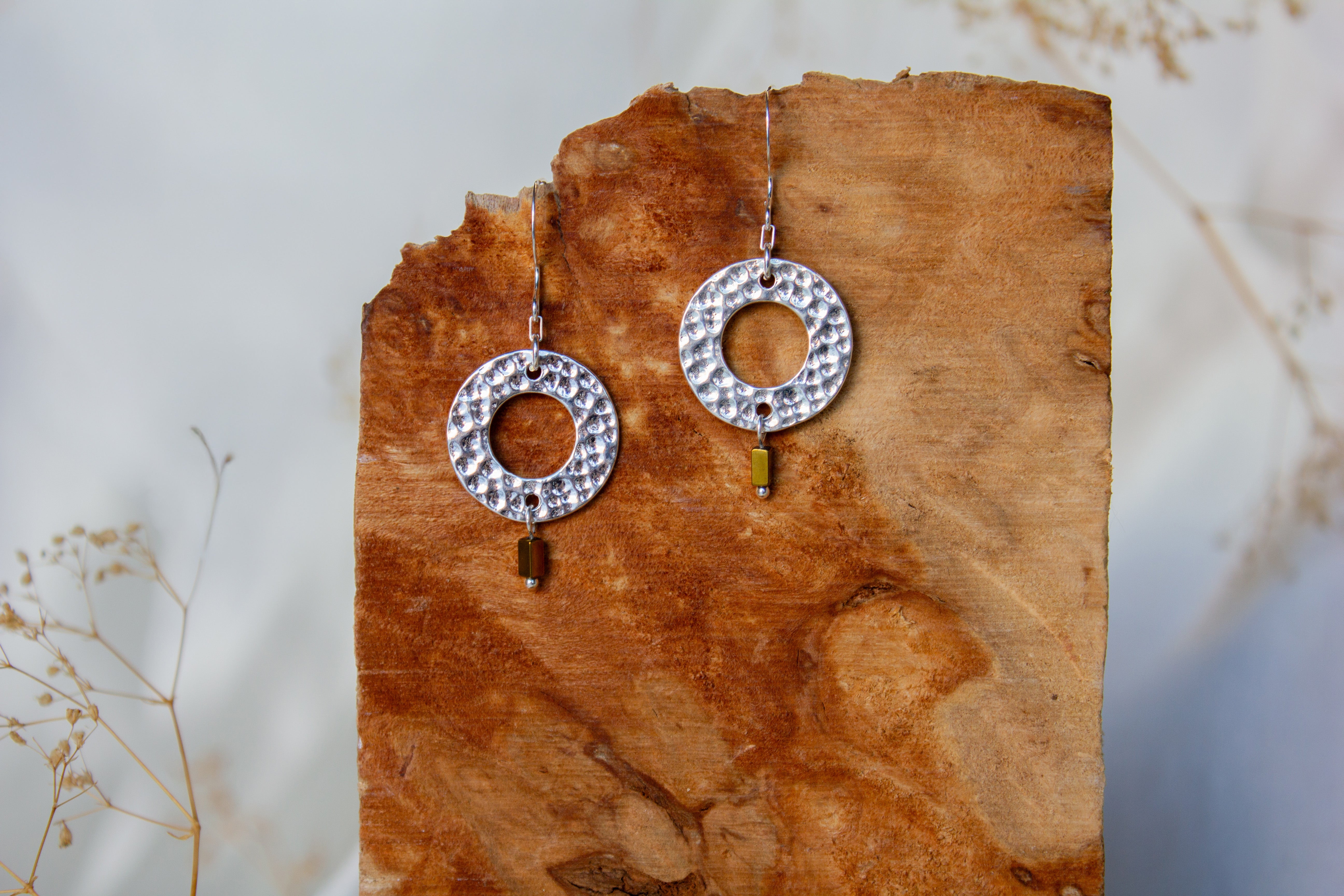 Brenda Wong, Dimpled Large Circle Earrings