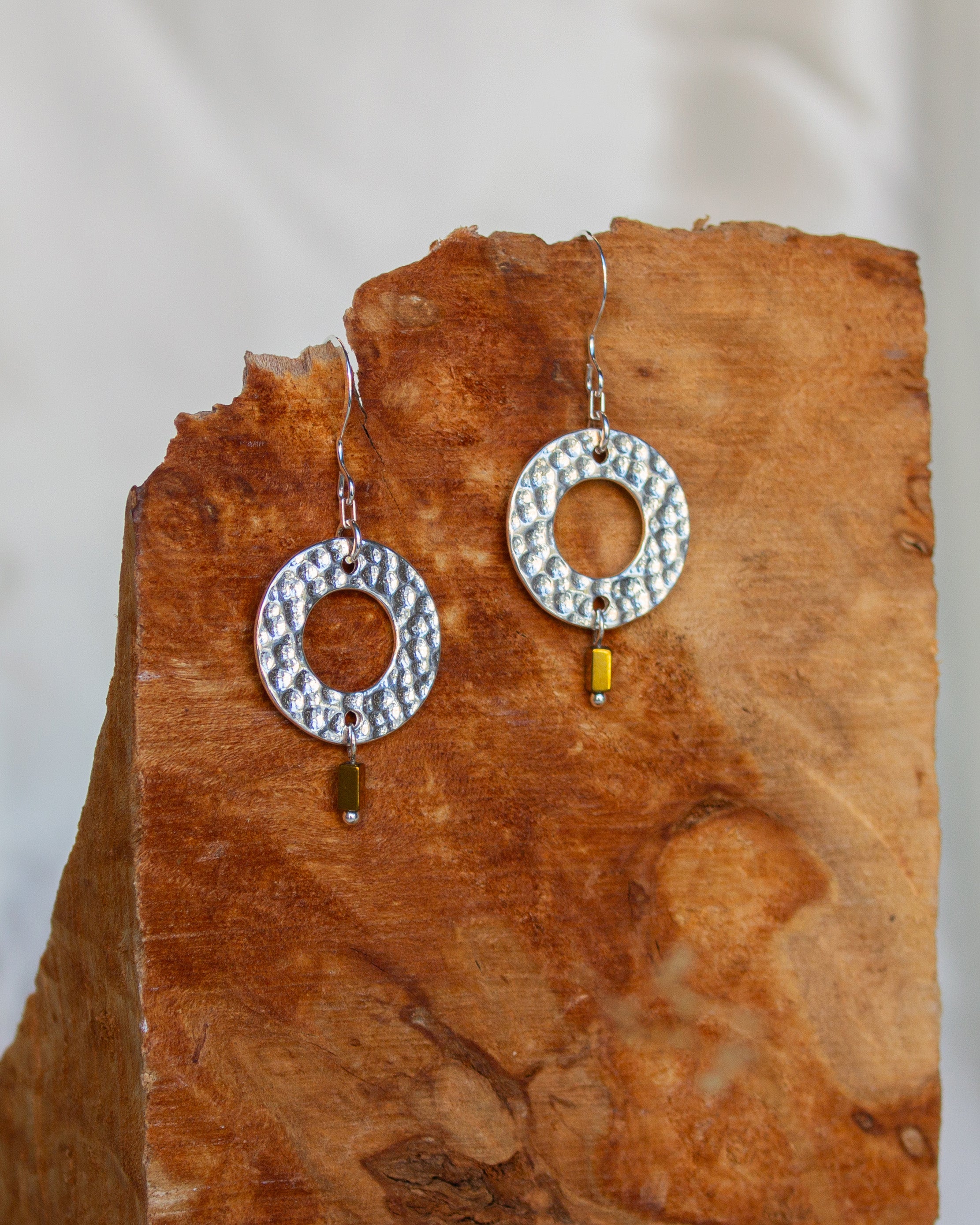 Brenda Wong, Dimpled Large Circle Earrings