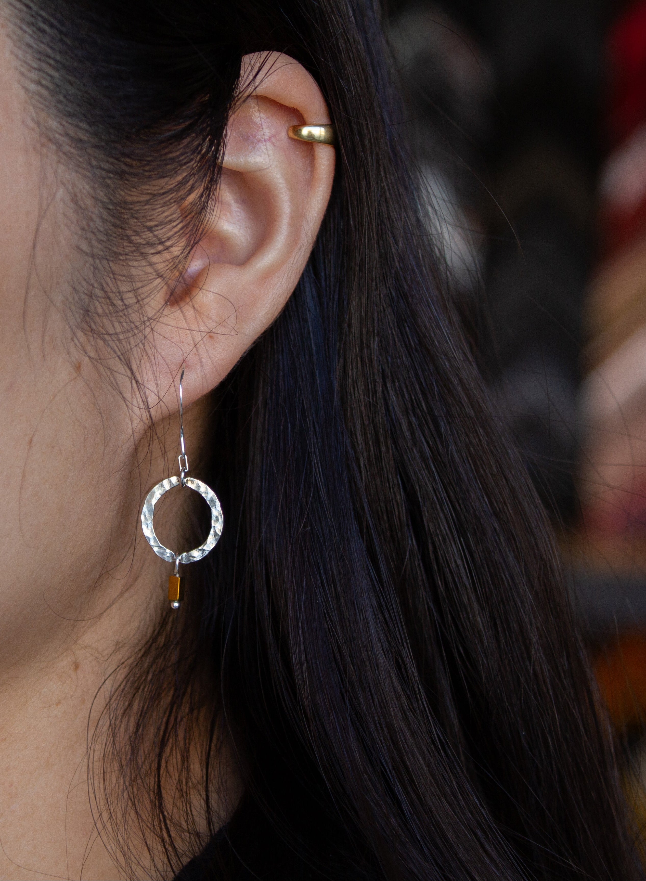 Brenda Wong, Hammered Circle Earrings-2