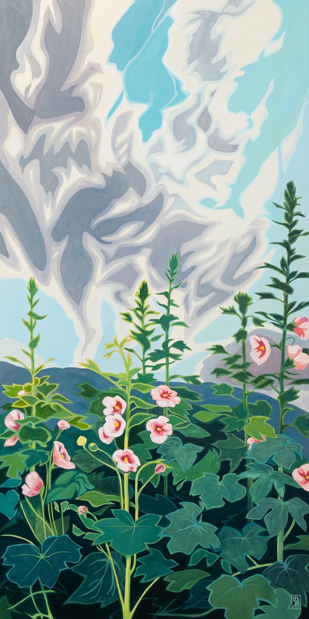 Erica Hawkes, Beautiful Hollyhocks-1