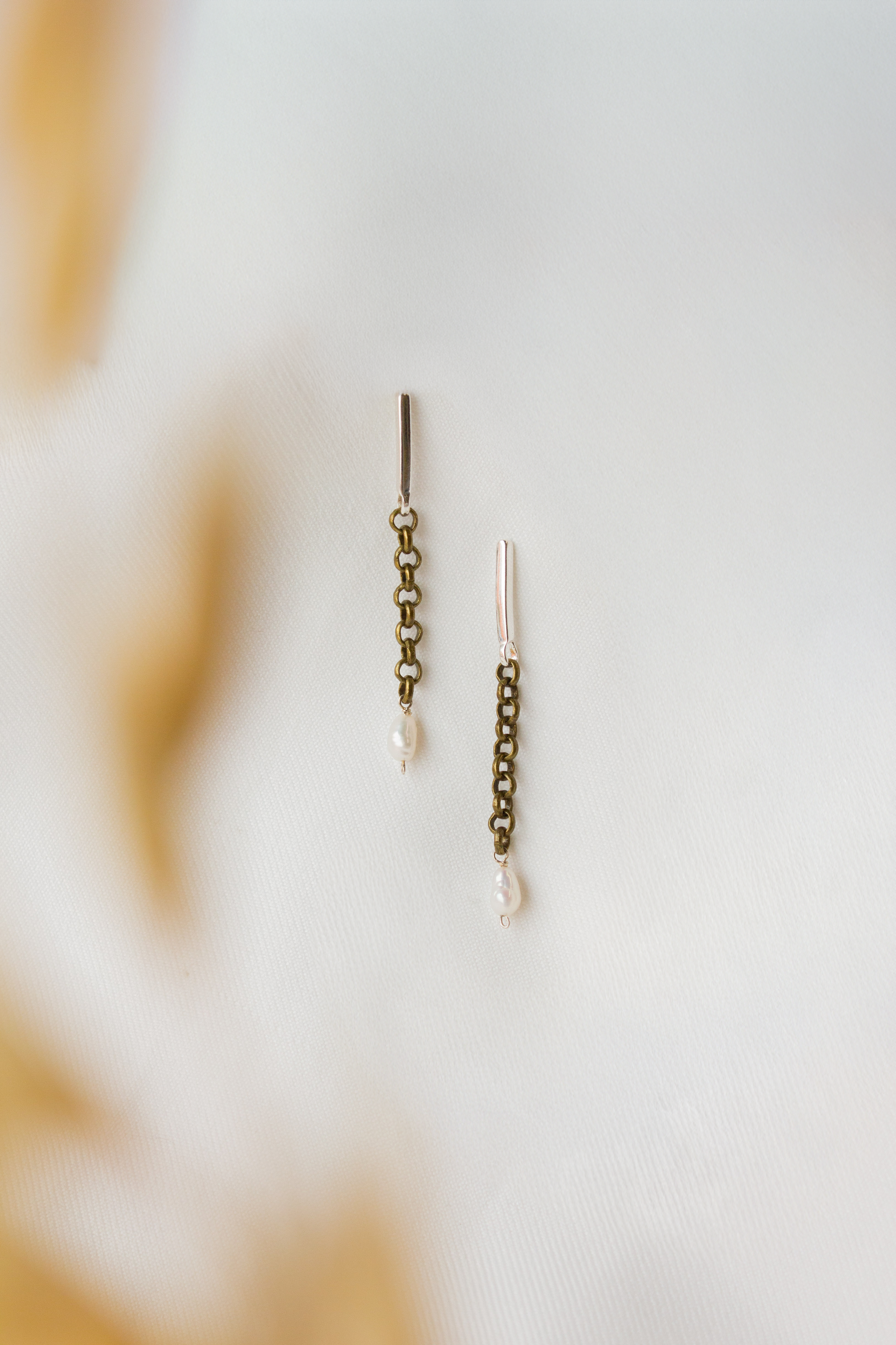 Brenda Wong, Chain Pearl Earrings-1