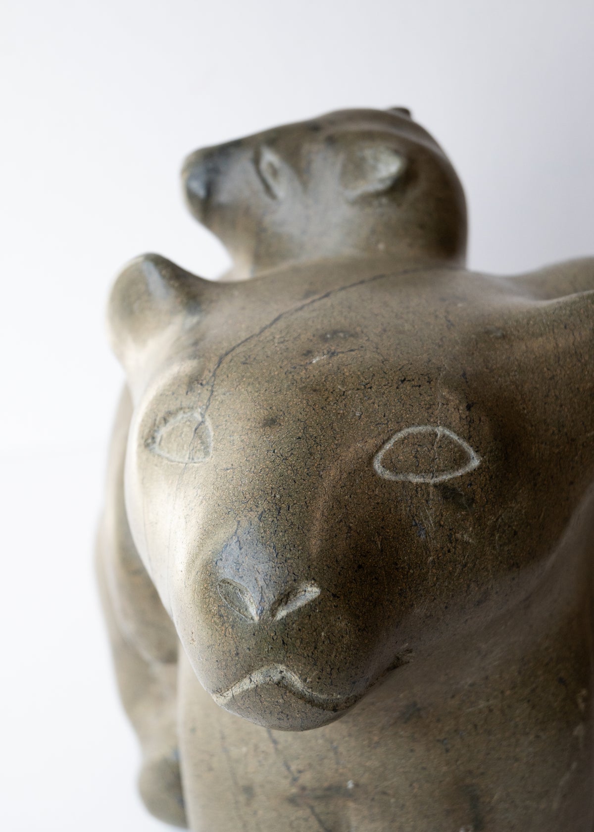 Bear, Cub and Bird, Once-known Inuit Artist (Inuit, Kinngait)-8