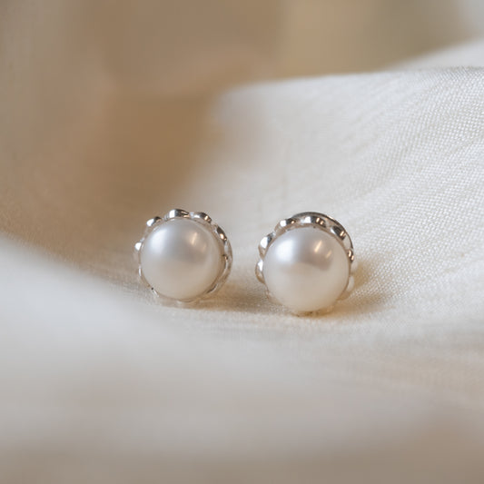 Alexandra Temple, Freshwater Pearl Silver Earrings