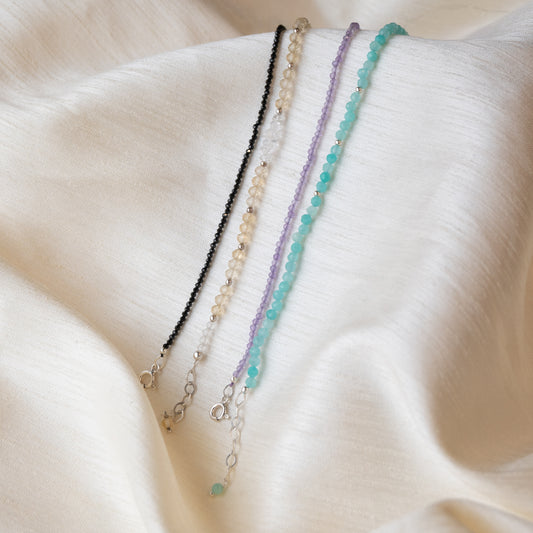 Alexandra Temple,  Black Spinel Silver Bracelet