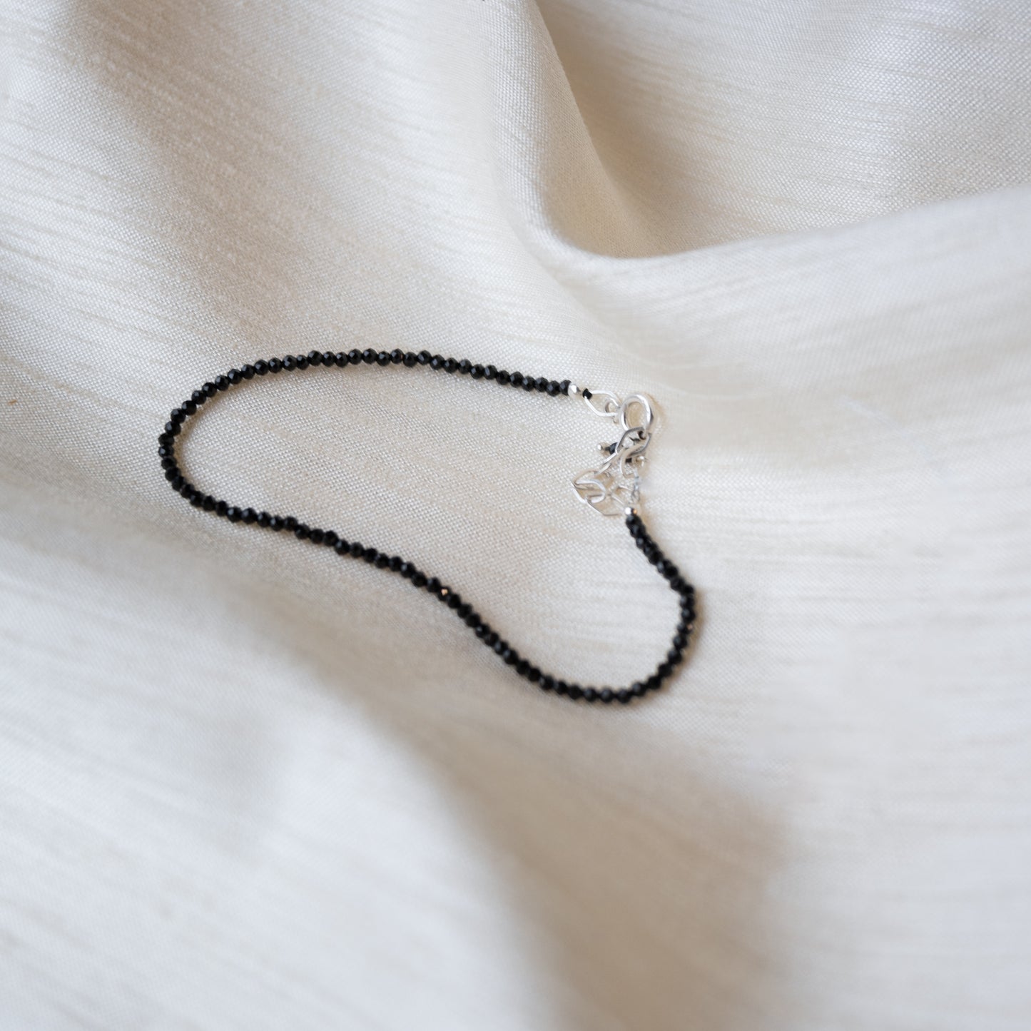 Alexandra Temple,  Black Spinel Silver Bracelet