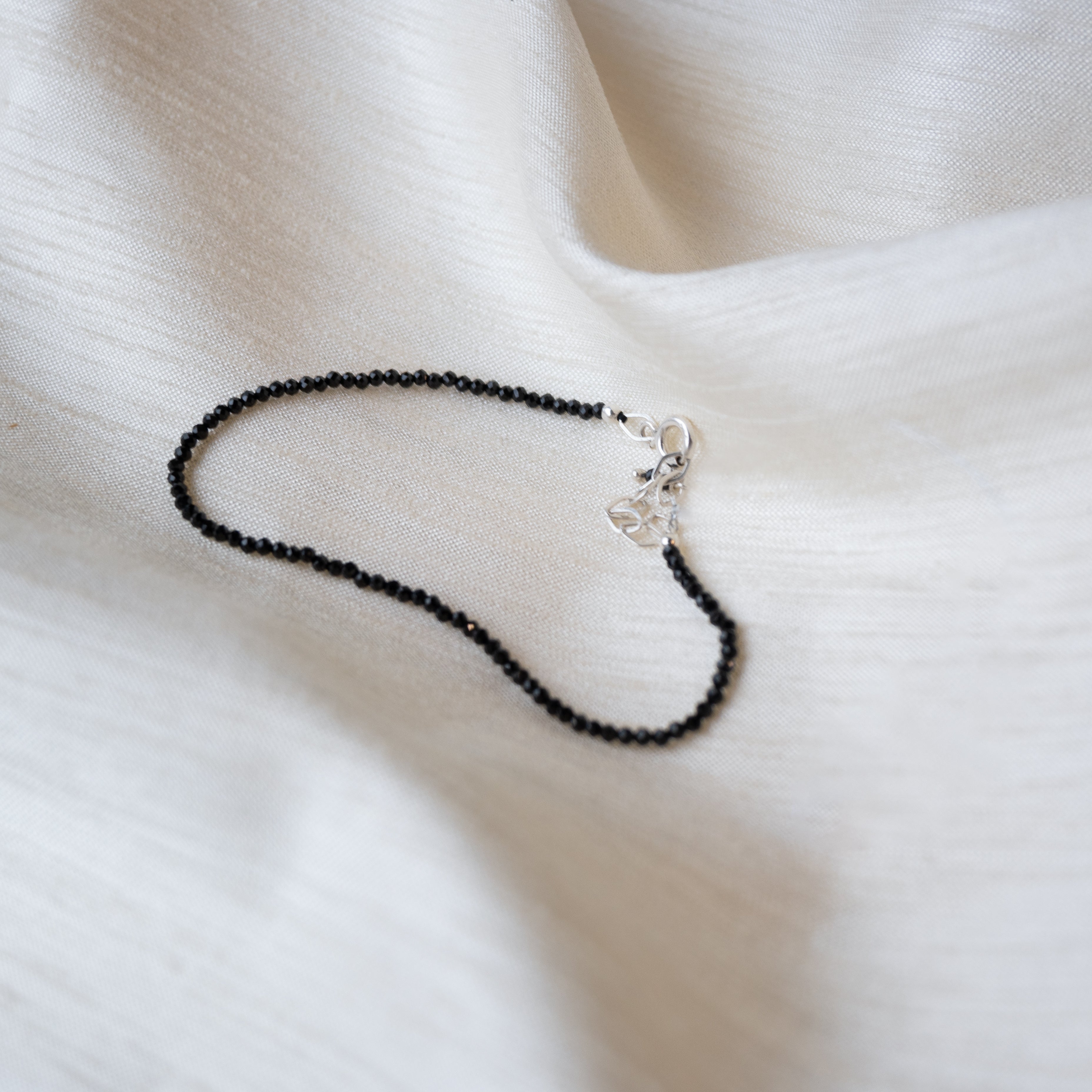 Alexandra Temple,  Black Spinel Silver Bracelet