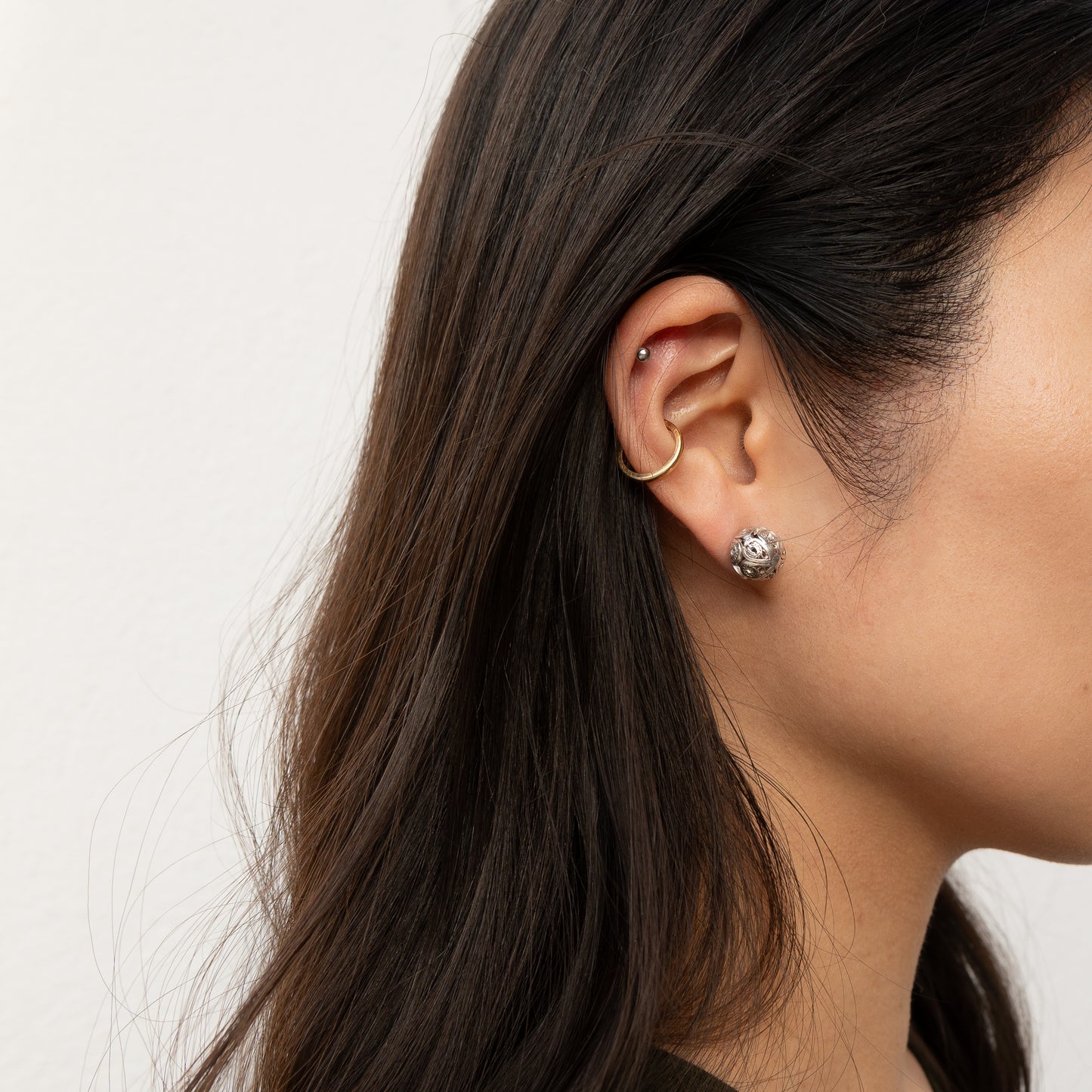 Alexandra Temple, Silver Filigree Ball Earrings