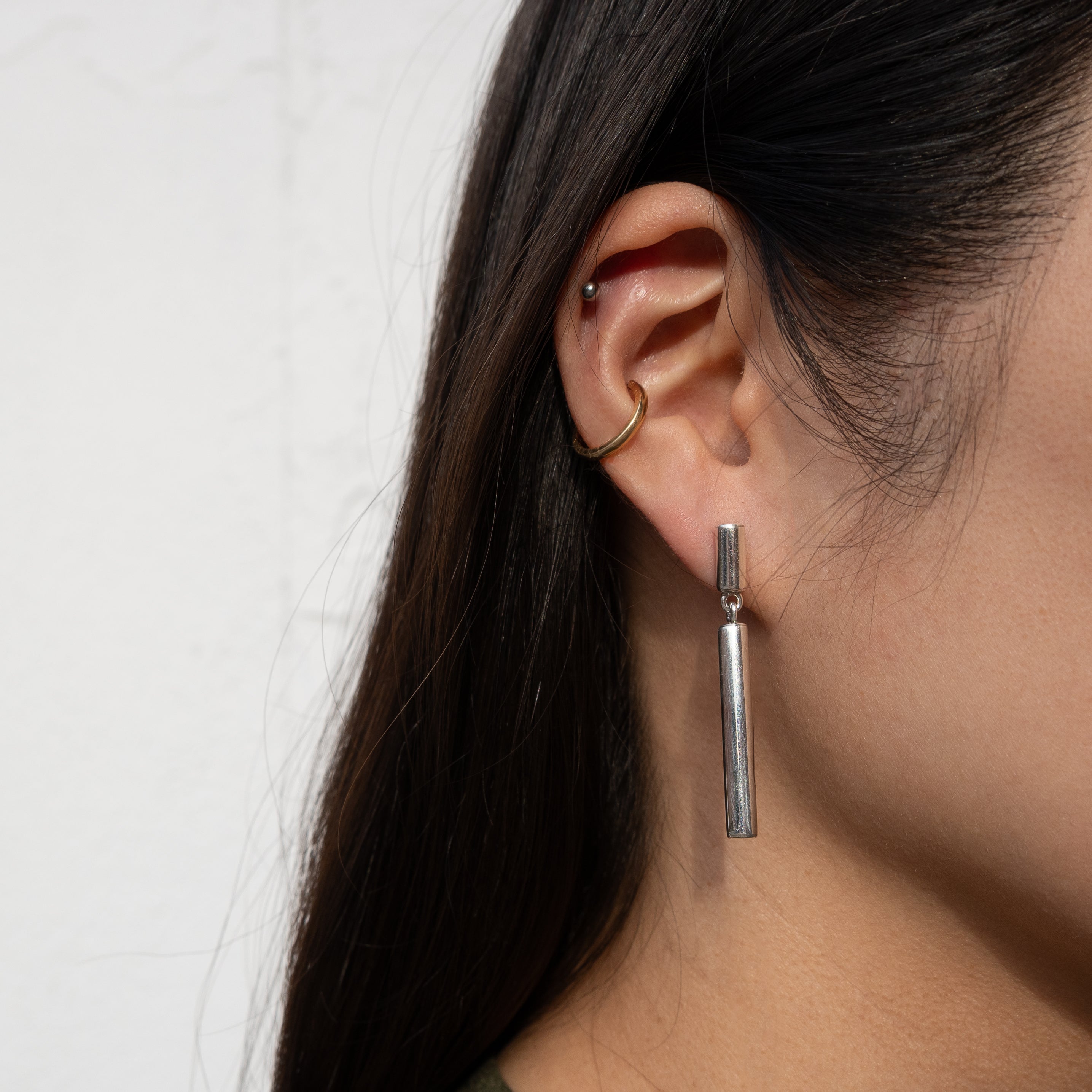 Alexandra Temple, Tubular Silver Earrings-2