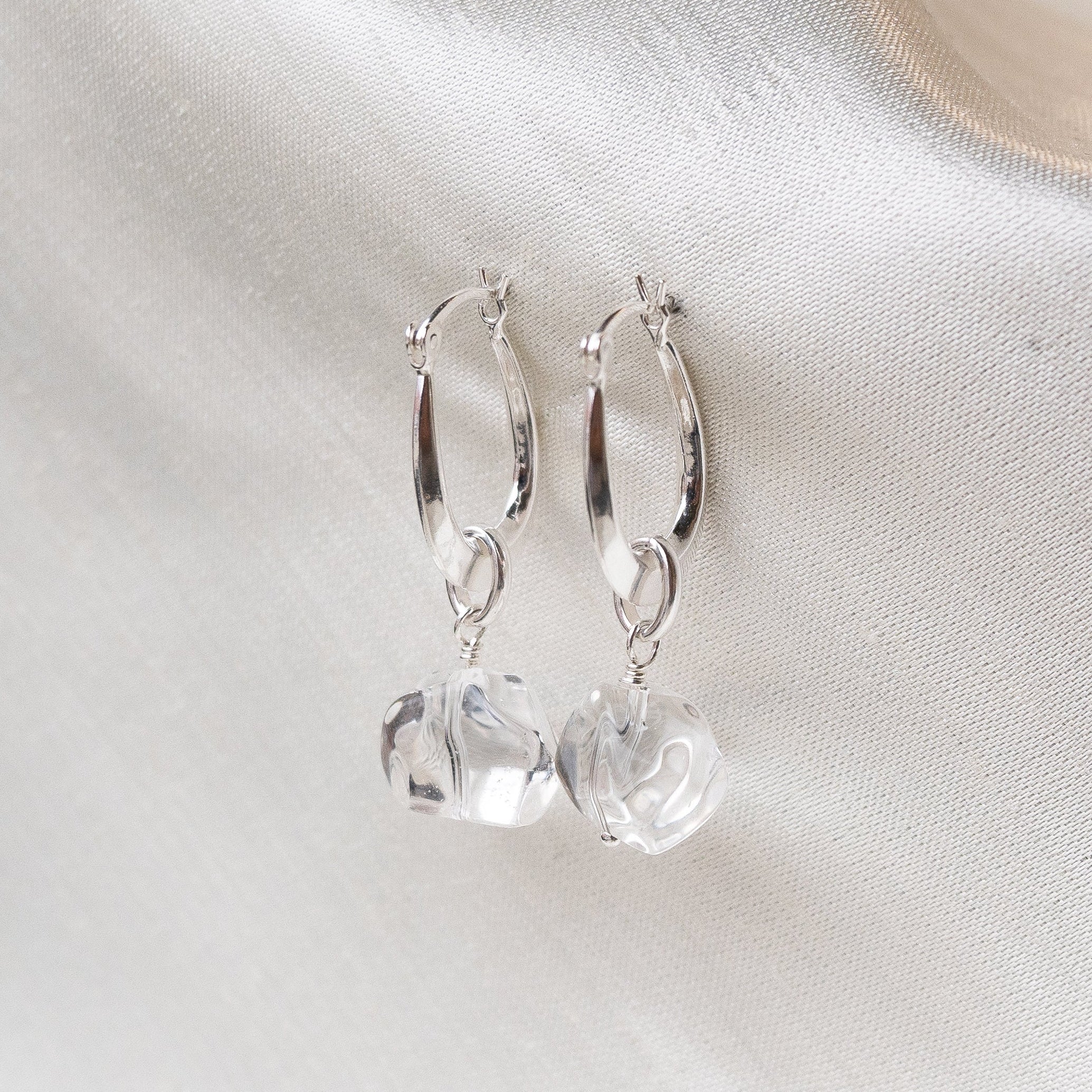 Brenda Wong, Gemstone Oval Loop Earrings