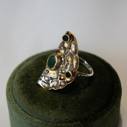 Out Designs, Semicircular Emerald Ring