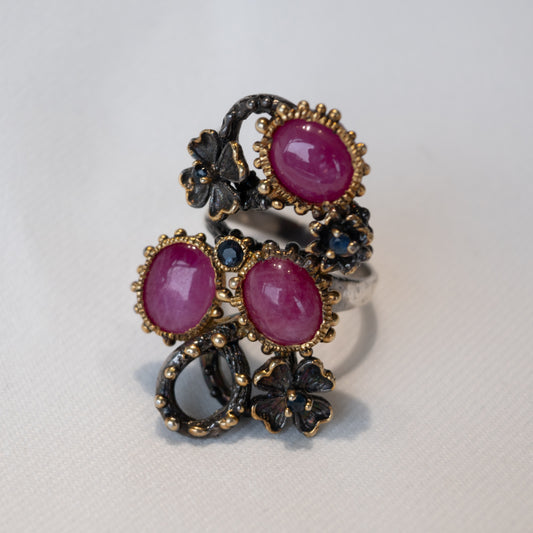 Out Designs, Floral Ruby Ring