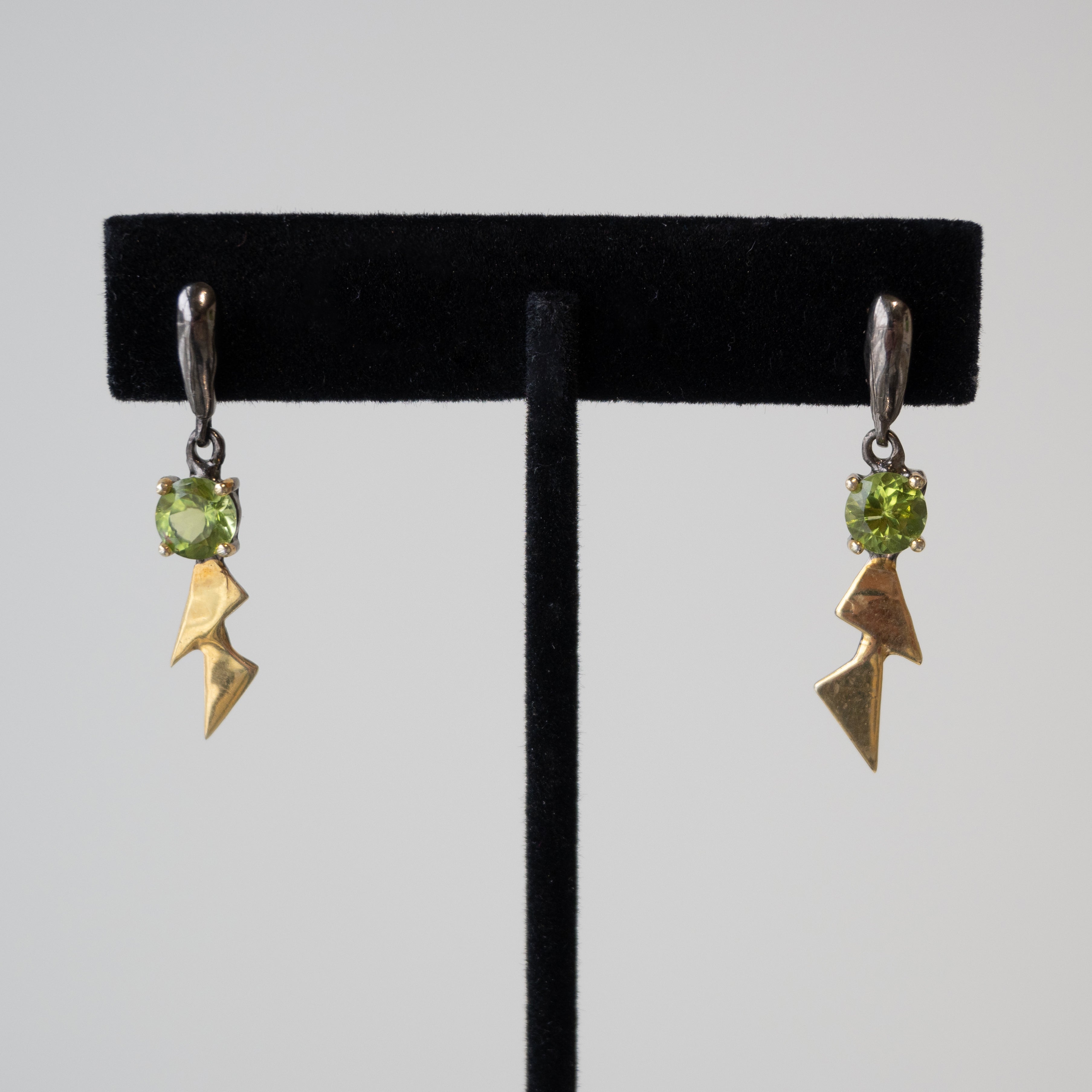 Out Designs, Peridot Bolt Earrings